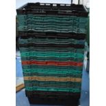 A Collection of 20 Plastic Storage Crates
