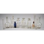 A Collection of Vintage Scientific Bottles, Flasks, Bottles and Test Tubes