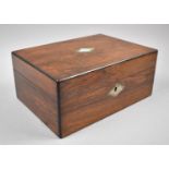 A Late 19th/Early 20th Century Mahogany Ladies Workbox with Removable Fitted Inner Tray, Mother of
