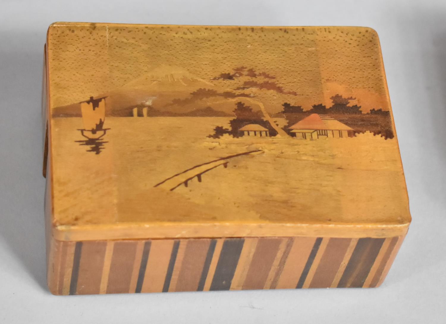 A Collection of Four Wooden Boxes to Include Ebonised Musical Example, Visakhapatnam, Card Box and - Bild 3 aus 5