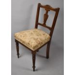 A Single Edwardian Tapestry Seated Side Chair