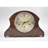 An Art Deco Oak Cased Westminster Chime Mantle Clock, 33cm wide