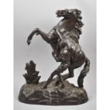 A Large Bronzed Spelter Marley Horse, Condition Issues to Include Missing Right Horses Leg, 39.5cm