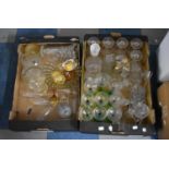 Two Boxes of Various Glasswares to Include Hock Glasses, Wines, Jugs, Bowls etc