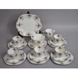 A Cromer Foley Bone China Tea Set Comprising Five Cups, Six Cups, Six Saucers, Six Side Plates, Cake