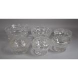Six Large Cut Glass Bowls