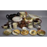 A Collection of Ceramics to Include Torquay Ware Puzzle Jug, John Peel Jug (AF), Royal Doulton