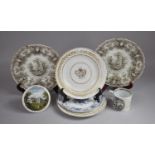 A Collection of Various 19th Century Transfer Printed Items to comprise Two Shallow Bowls 'Vase'