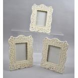 A Set of Three Creamware Photo Frames, Each 21x16cm