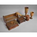 A Collection of Treen to Include African Souvenirs, Goblets, Boxes etc