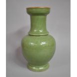 A Chinese Celadon Crackle Glazed Vase, 29cm high