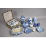 A Collection of Various Blue and Chinese Oriental China, Boxed Oriental Tea Set etc