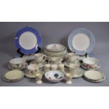 A Collection of Wedgwood Raspberry Cane Plates and Mugs, Villeroy and Boch Ameigo and Wedgwood