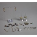 A Collection of Various Silver and white Metal Items to include Rings, Pendants, Earrings Etc