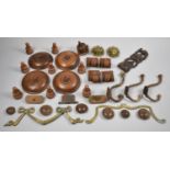 A Collection of Various Brass and Wooden Furniture Mounts, Casters etc