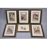 A Collection of Six Framed Noddy Prints, Taken from Books, 15x10cm and 12x7cm