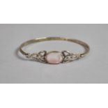 A Boxed Silver and Mother of Pearl Celtic Style Bangle. Import Mark for Birmingham.