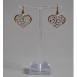 A Pair of Italian Silver Drop Earrings by Nomination, in the Form of Hearts. 3.5cms Drop