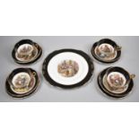A Mid 20th Century Part Tea Set by Regency to Include Four Trios and Cakeplate