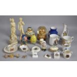 A Collection of Continental Ceramics, Resin Classical Figures, Crested Ware etc