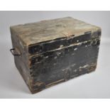 A Vintage Painted Pine Tool Box with Carrying Handles, 48cm Wide