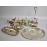 A Collection of Various Silver plated Items to comprise Galleried Tray, Jug Etc