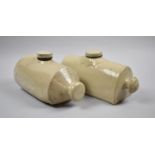 Two Edwardian Glazed Stoneware Hot Water Bottles