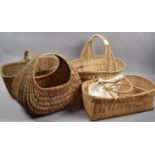 A Collection of Four Vintage Wicker Shopping Baskets