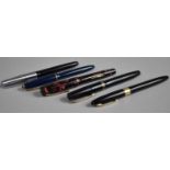 A Collection of Five Vintage Pens to Include Black Parker Victory with 14ct gold Nib, Black