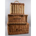 A Collection of Three Wicker Picnic Baskets to Include Fortnum and Mason Example and Example with