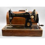 A Cased Manual Singer Sewing Machine