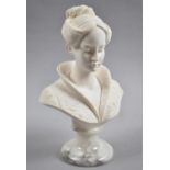 A Modern Resin Bust of Maiden on Onyx Socle After Giannelli, 25cm High