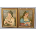 A Pair of Edwardian Gilt Framed Lithograph Prints by Kunzli Freres, Paris, Each 46x58cm