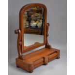 A Late Victorian/Edwardian Mahogany Framed Swing Dressing Table Mirror on Plinth Base with Two