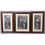 A Set of Three Framed Prints of Hand Coloured Edwardian Photographs, The Flower Girl, Sweethearts