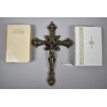A Mid 20th Century Brass Crucifix Together with Common Prayer and Hymn Book