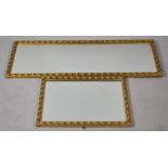 Two Graduated Gilt Framed Wall Mirrors, the Largest 95x33cm