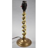 A Vintage Brass Open Spiral Table Lamp Base, 33cm high
