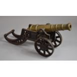 A Vintage Cast Iron and Brass Model of a Spanish Cannon, 47cm Long