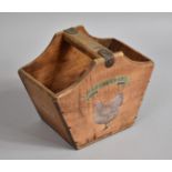 A Reproduction Wooden Egg Box Inscribed for Chestnut Farm, Bristol, 22cm wide
