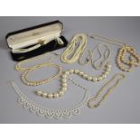 A Collection of Various Mid 20th Century Pearls and Faux Pearls
