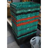 A Collection of 20 Supermarket Plastic Storage Boxes, 60cm wide