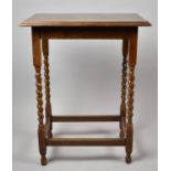 A Mid 20th Century Oak Rectangular Barley Twist Occasional Table, 58cm Long