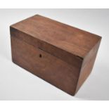 A 19th Century Mahogany Tea Caddy, the Hinged Lid to Fitted Interior with One Lidded Tea Bowl and