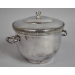 A Mid 20th Century Circular Two Handled Ice Bucket with Cover, 16.5cm Diameter