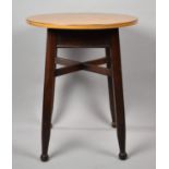 A Vintage Circular Topped Pub Table with Formica Table on Square Supports, 60cm Diameter