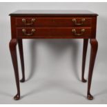 A Modern Mahogany Canteen Table with Two Fitted Drawers and Cabriole Supports, No Cutlery, 71cm wide