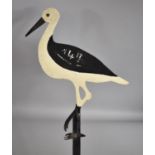 A Metal Painted Sign in the Form of Heron