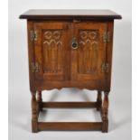 A Mid 20th Century Oak Two Cabinet of Small Proportions, 50cm Wide