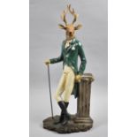 A Cast Resin Study of an Anthropomorphic Stag Dressed as a Country Gent, 47cm high